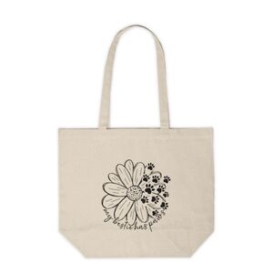 My Bestie Has Paws Custom Canvas Tote Bag